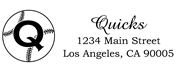 Baseball Outline Letter Q Monogram Stamp Sample